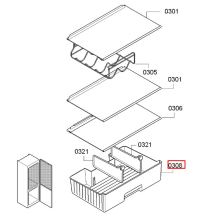 Выдвижной ящик для холодильника Bosch KGN36/39..