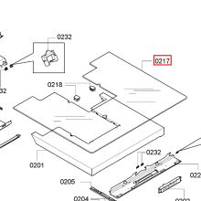 Стеклянная полка вытяжки Bosch DWA09.., Siemens LC98KC240..