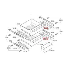Планка ручки холодильника Bosch KIR25/KIN28