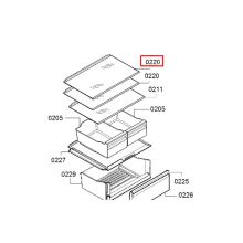 Стеклопанель средняя холодильника Bosch 485х359мм