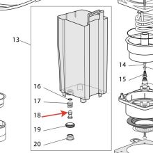 Клапан-поршень бака воды кофеварки Delonghi