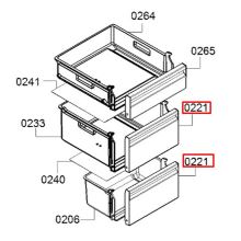 Панель ящика для холодильников Bosch KGN3.., KGF3..