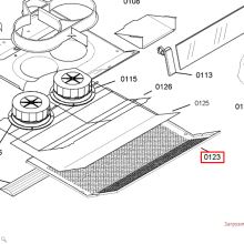 Панель держателя фильтра для вентиляции вытяжки Bosch DHU6.. и Siemens LU1..