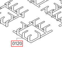 Передняя правая решетка для панелей Bosch HGV747..