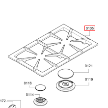 Решетка домино плиты Gaggenau VG232..